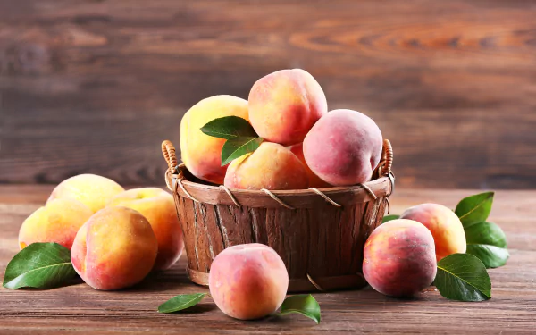 basket fruit food peach HD Desktop Wallpaper | Background Image