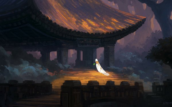 Anime Original Landscape Building HD Wallpaper | Background Image