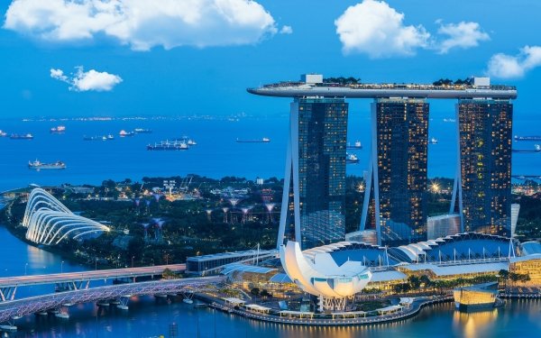 Man Made Marina Bay Sands Singapore Night Skyscraper Building HD Wallpaper | Background Image