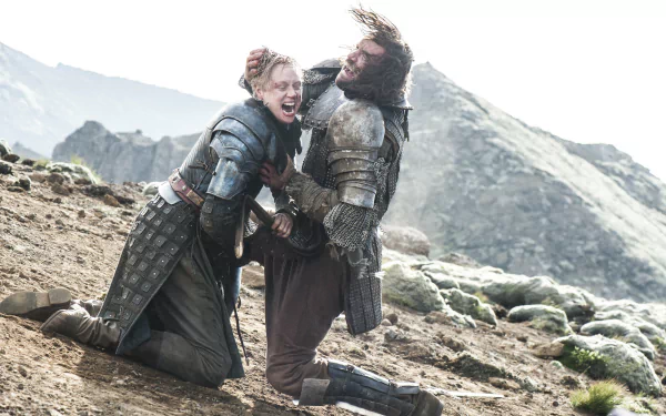 Rory McCann Sandor Clegane Gwendoline Christie Brienne Of Tarth TV Show Game Of Thrones HD Desktop Wallpaper | Background Image