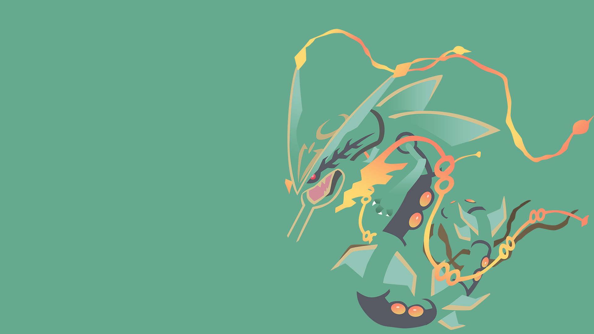 Minimalistic Wallpaper: Mega Rayquaza (#384.1) by MardGeerT