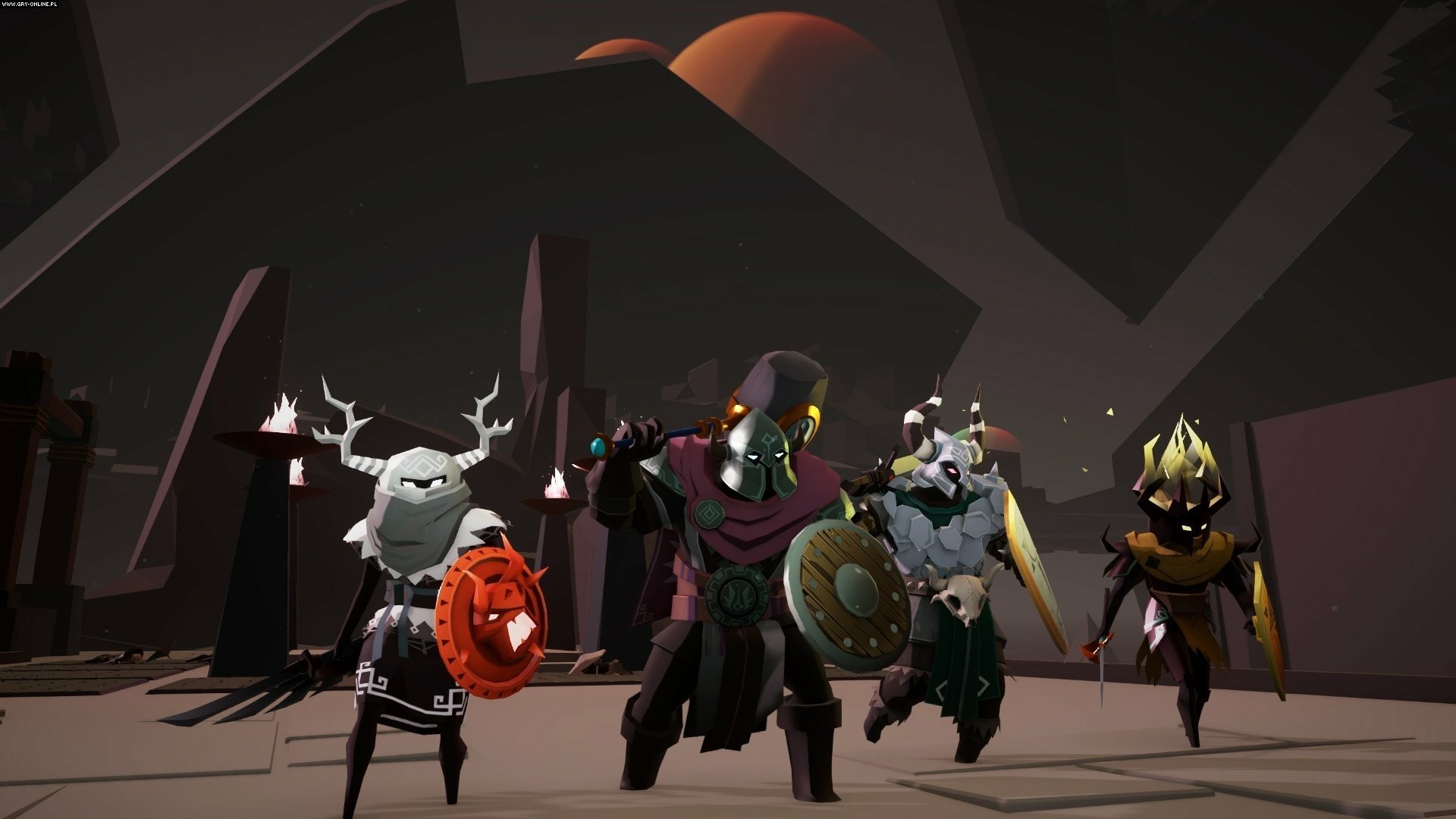 HD wallpaper of stylized characters in a necropolis setting for desktop backgrounds.