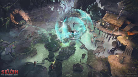 HD wallpaper of Seven: The Days Long Gone featuring an atmospheric in-game battle scene.