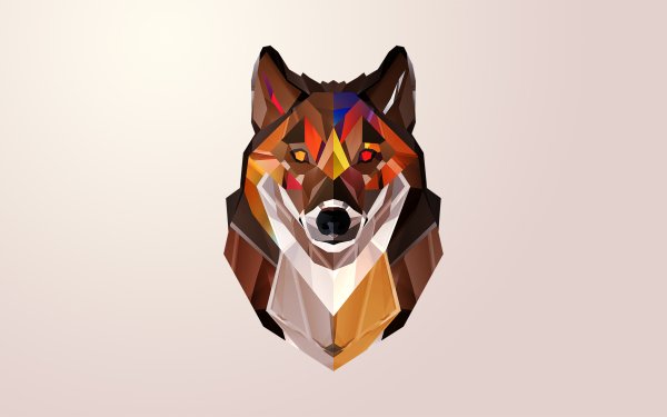 Abstract Facets Wolf Polygon HD Wallpaper | Background Image