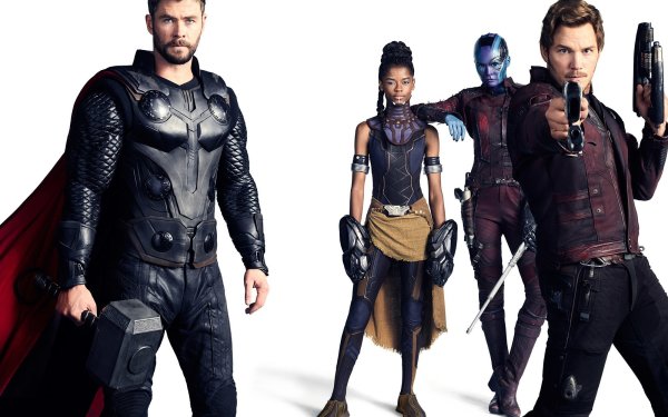 Movie Avengers: Infinity War The Avengers Chris Hemsworth Thor Chris Pratt Star Lord Karen Gillan Nebula Letitia Wright Shuri HD Wallpaper | Background Image