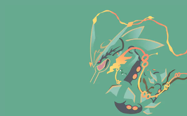 HD desktop wallpaper featuring Mega Rayquaza, the legendary Pokémon from Pokémon Omega Ruby and Alpha Sapphire video game.