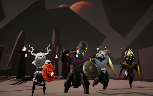 HD wallpaper of stylized characters in a necropolis setting for desktop backgrounds.