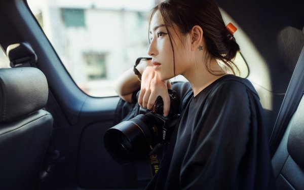 Women Asian Model Brunette Camera HD Wallpaper | Background Image