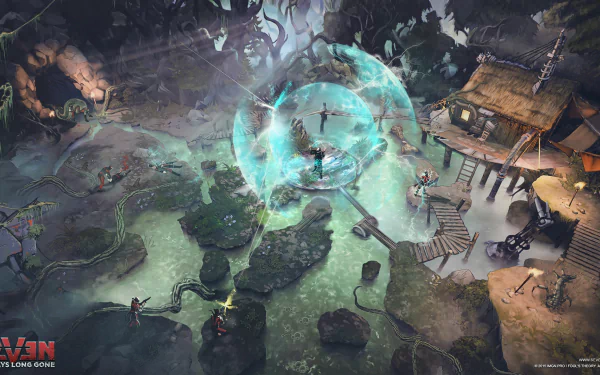 HD wallpaper of Seven: The Days Long Gone featuring an atmospheric in-game battle scene.