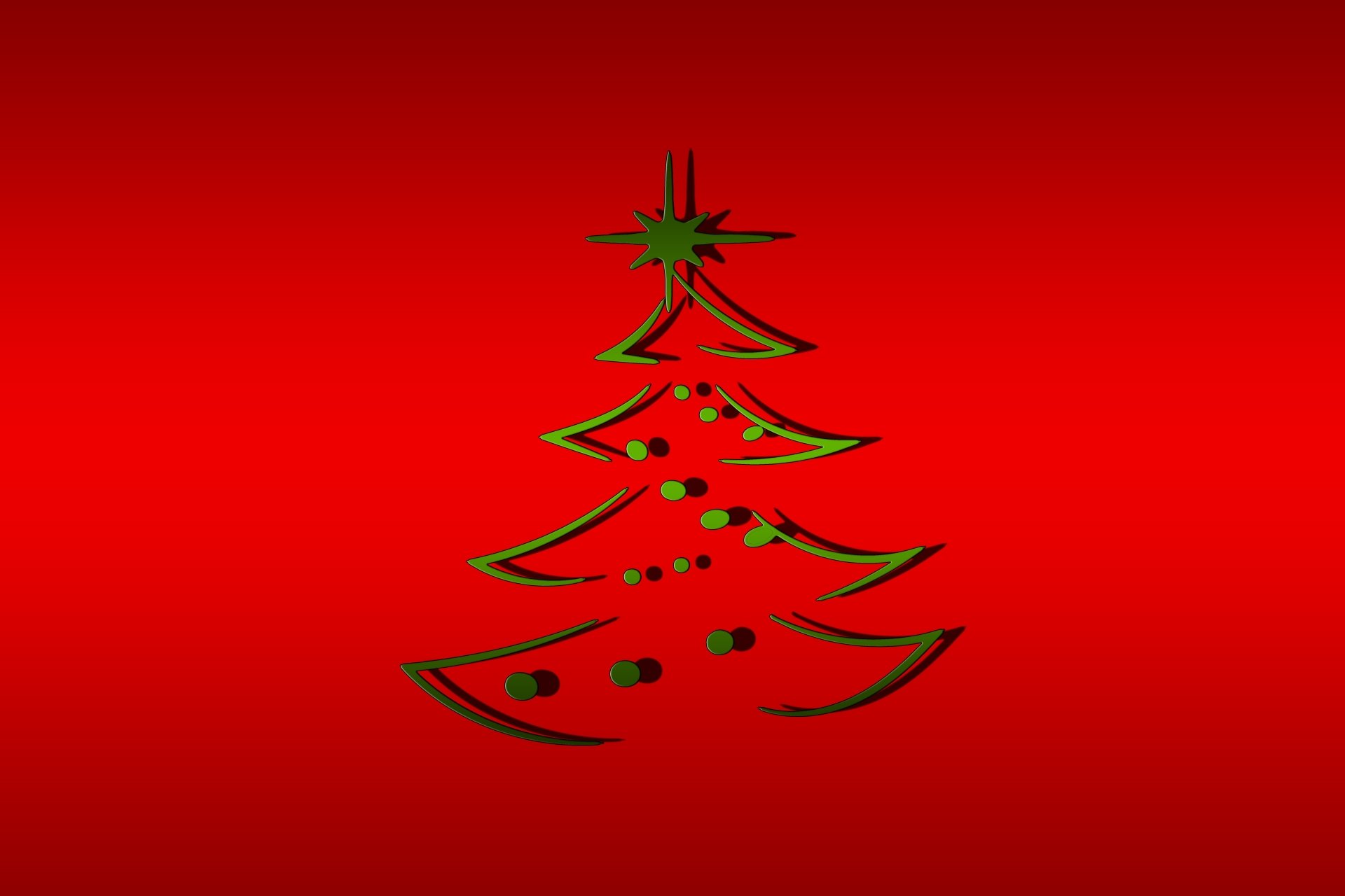 Christmas Tree With A Red Background By Gerd Altmann