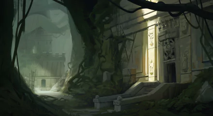 underground fantasy ruin HD Desktop Wallpaper | Background Image