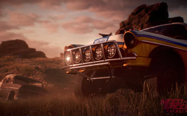 HD PC desktop wallpaper featuring a Chevrolet Bel Air in a desert setting from the video game Need for Speed Payback.