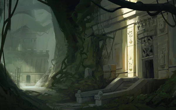 underground fantasy ruin HD Desktop Wallpaper | Background Image