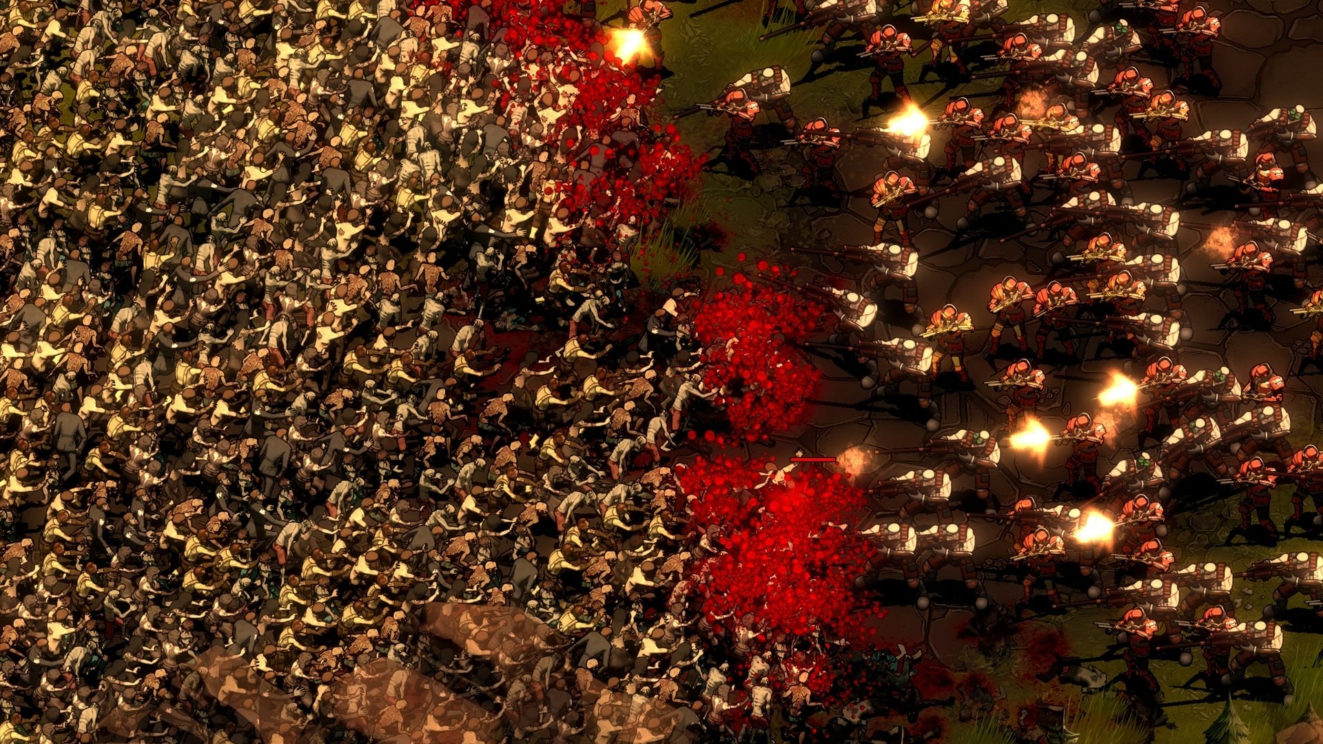 HD desktop wallpaper from 'They Are Billions' game, featuring a steampunk-themed zombie horde.