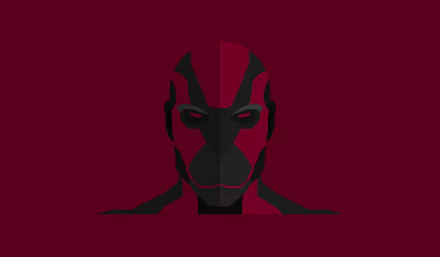 4K Ultra HD sci-fi wallpaper featuring a sleek, futuristic robot head with glowing eyes set against a deep maroon background.