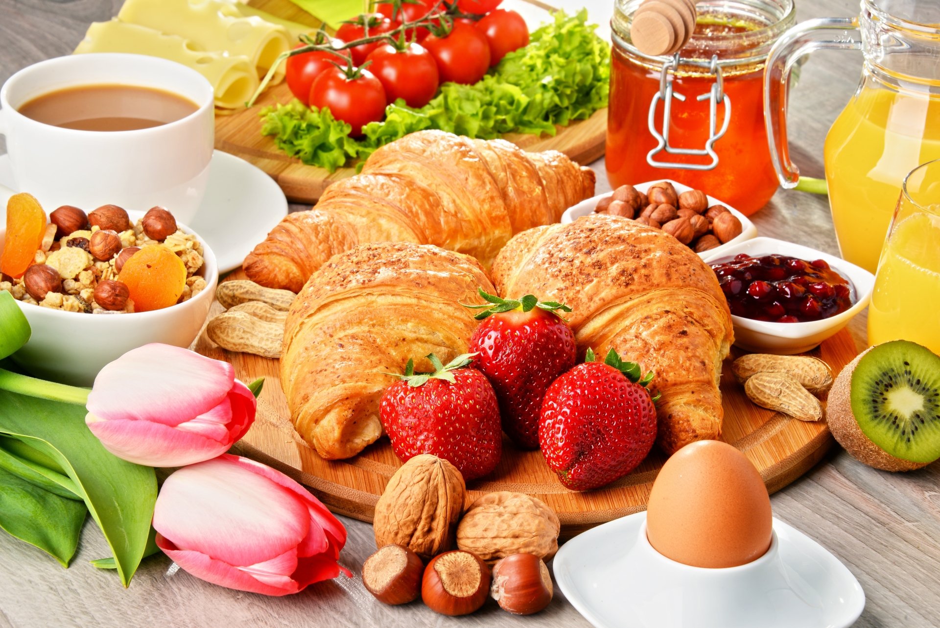  Download Tulip Still Life Fruit Viennoiserie Croissant Food Breakfast ...