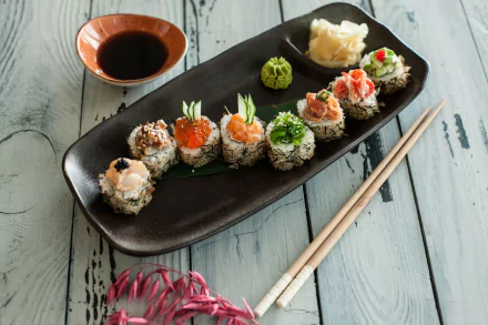 still life seafood rice fish chopsticks food sushi HD Desktop Wallpaper | Background Image