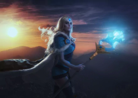 Crystal Maiden (DotA 2) woman cosplay HD Desktop Wallpaper | Background Image