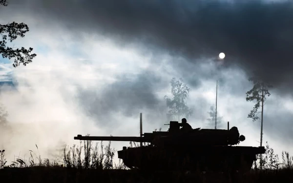 silhouette tank military AMX Leclerc HD Desktop Wallpaper | Background Image