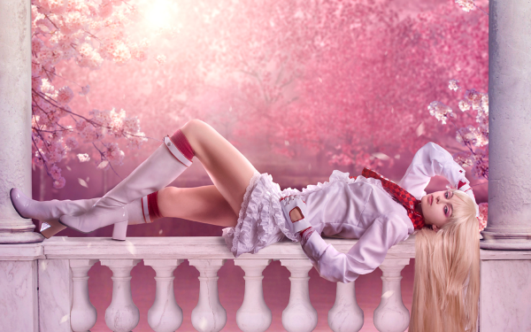 Video Game Tekken Lying Down Columns Balcony Blonde Lili Rochefort Boots Dress White Dress Glove HD Wallpaper | Background Image