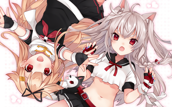 Anime Crossover Yuudachi Kantai Collection Azur Lane HD Wallpaper | Background Image