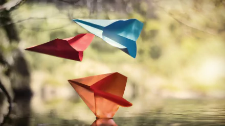 depth of field paper plane man made origami HD Desktop Wallpaper | Background Image