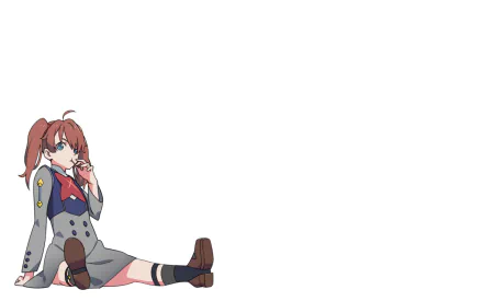 HD PC desktop wallpaper featuring Miku from the anime Darling in the FranXX, showcasing her in the series' distinctive uniform against a clean white background.