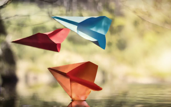 depth of field paper plane man made origami HD Desktop Wallpaper | Background Image
