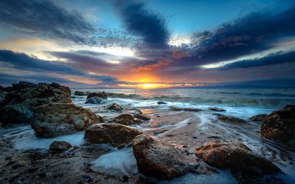 Earth Ocean Nature Horizon Sky Sunrise Cloud HD Wallpaper | Background Image