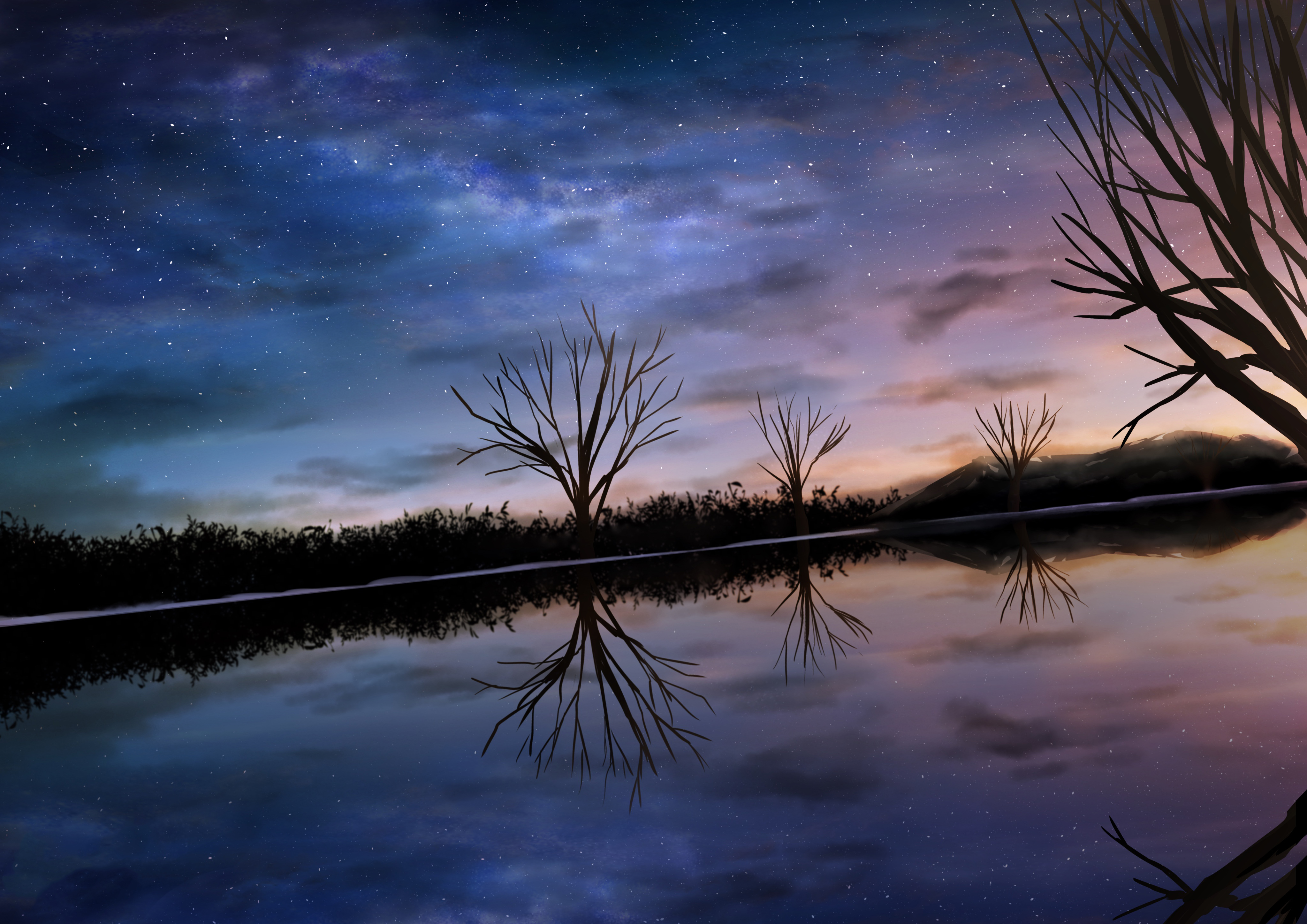 Night Sky Scenery 4K Wallpaper #4.2313