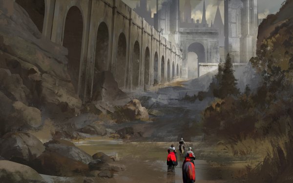 Fantasy Knight Castle Warrior HD Wallpaper | Background Image