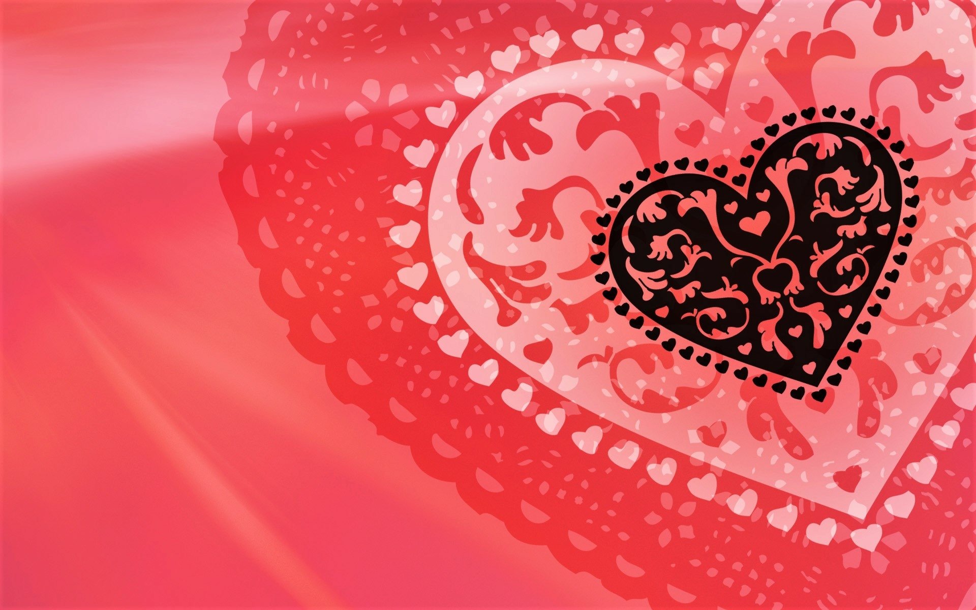 Red & Pink Lace Heart — Valentine's Day HD Wallpaper | 1920x1200 ...
