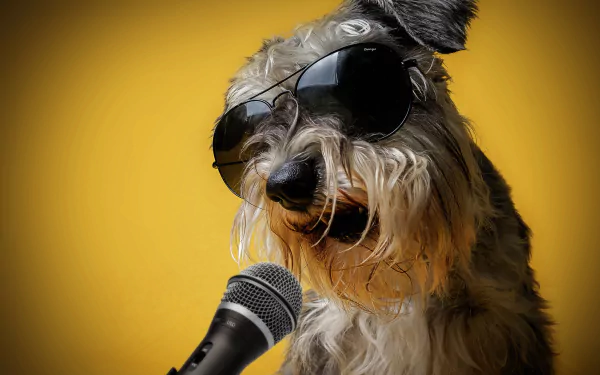 microphone sunglasses dog Animal schnauzer HD Desktop Wallpaper | Background Image