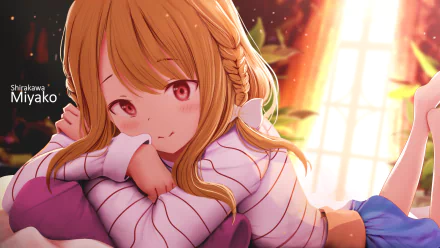HD anime desktop wallpaper featuring Miyako Shirakawa from A Sister's All You Need, with warm lighting and a cozy, relaxed atmosphere.