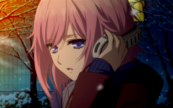 Anime Citrus Matsuri Mizusawa Pink Hair Purple Eyes Auriculares Lindo Crepúsculo Fondo de pantalla HD | Fondo de Escritorio