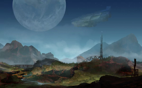 landscape planet spaceship video game Defense Grid 2 HD Desktop Wallpaper | Background Image