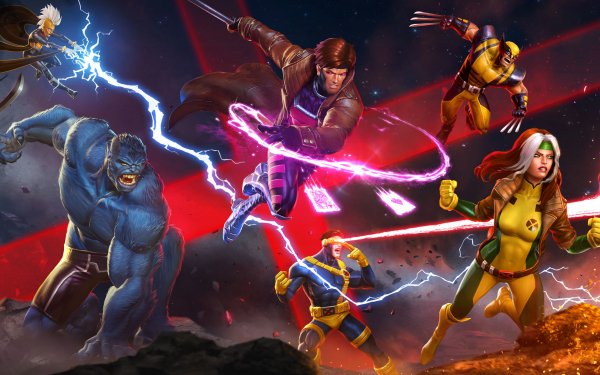 Video Game MARVEL Contest of Champions Nightcrawler Storm Beast Colossus Wolverine Gambit Cyclops Dark Phoenix Jean Grey X-Men HD Wallpaper | Background Image