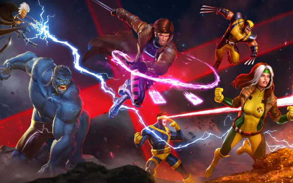 X-Men Jean Grey Dark Phoenix Cyclops (Marvel Comics) Gambit (Marvel Comics) Wolverine Colossus Beast (Marvel Comics) Storm (Marvel Comics) Nightcrawler (Marvel Comics) video game MARVEL Contest of Champions HD Desktop Wallpaper | Background Image