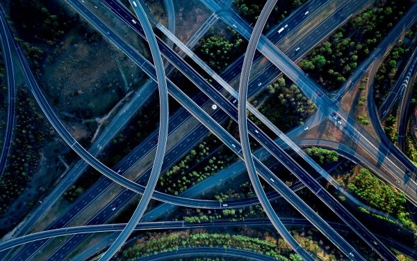 Man Made Road Aerial Traffic Freeway HD Wallpaper | Background Image