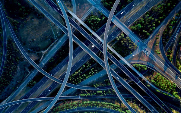 freeway traffic aerial man made road HD Desktop Wallpaper | Background Image