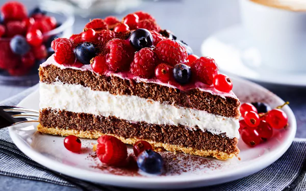 blueberry currants raspberry berry fruit cake pastry food dessert HD Desktop Wallpaper | Background Image