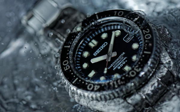 Seiko water close-up man made watch HD Desktop Wallpaper | Background Image