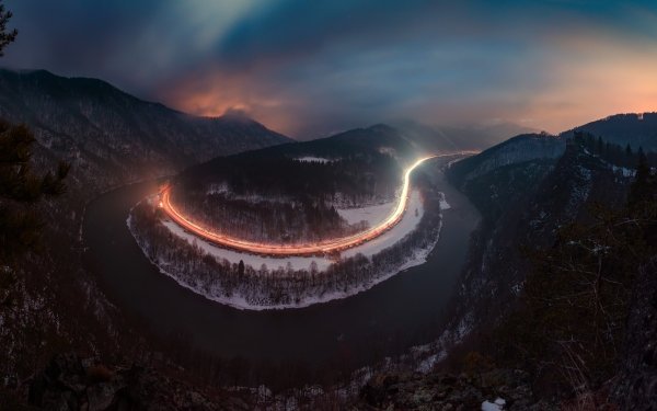 Photography Time-lapse Nature Night Winter River HD Wallpaper | Background Image