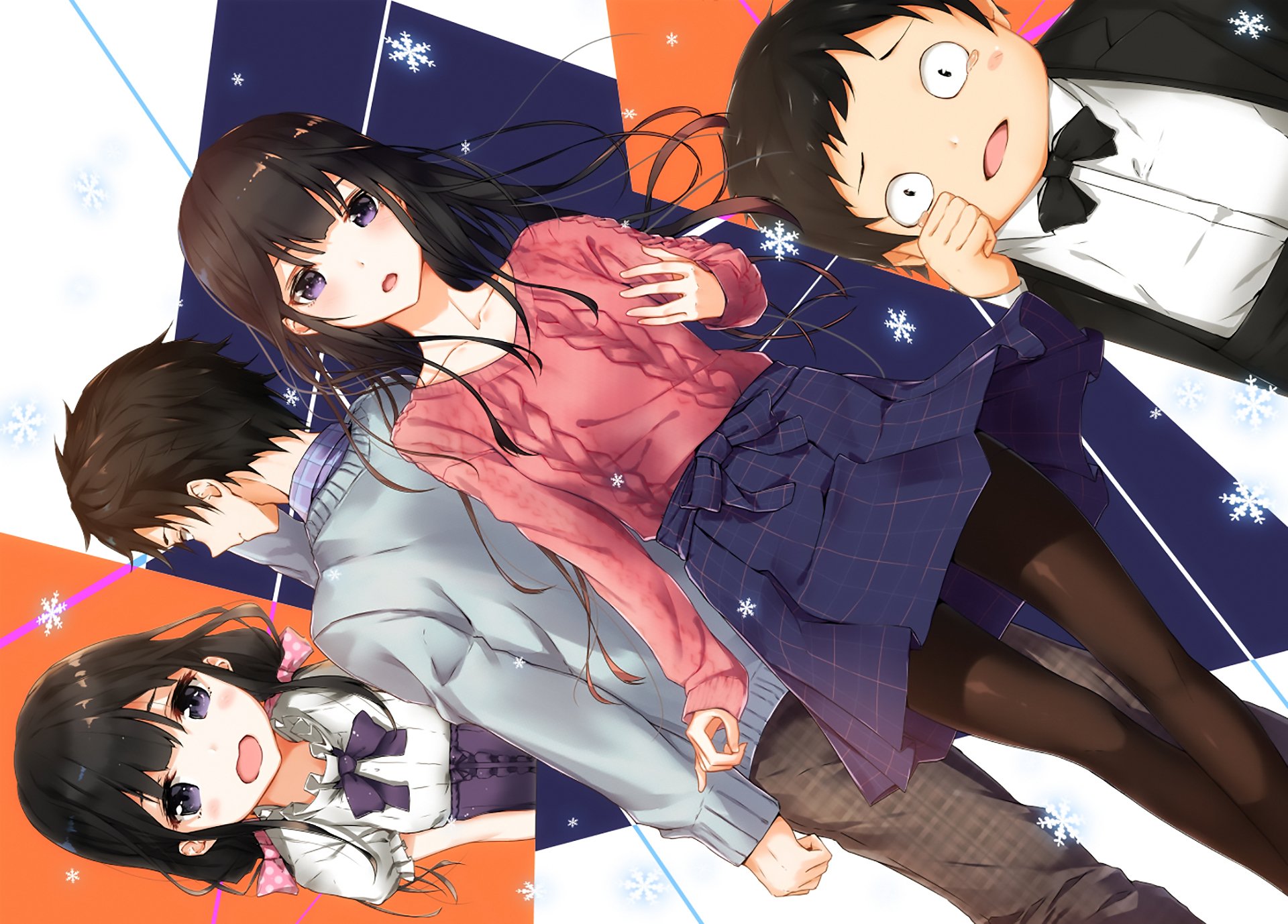 HD PC desktop wallpaper featuring Aki Adagaki and Masamune Makabe from the anime Masamune-kun's Revenge, showcasing vibrant character art and dynamic poses.