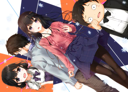 HD PC desktop wallpaper featuring Aki Adagaki and Masamune Makabe from the anime Masamune-kun's Revenge, showcasing vibrant character art and dynamic poses.