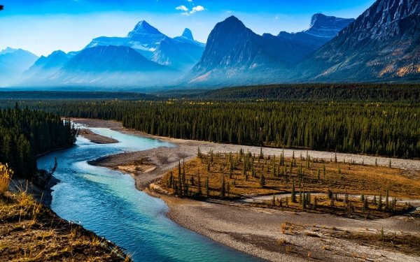 Earth River Nature Landscape Forest Mountain Scenic HD Wallpaper | Background Image