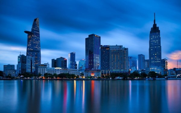 Man Made Ho Chi Minh City Cities Vietnam City Night Building Skyscraper HD Wallpaper | Background Image