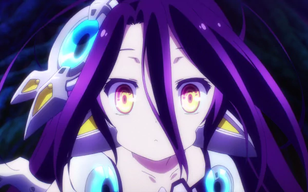 A HD desktop wallpaper featuring Shuvi Dola from the anime No Game No Life, showcasing her with intense eyes and vibrant, detailed art.