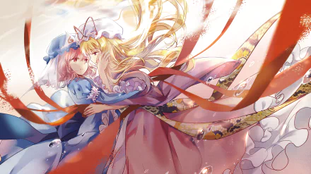 Yukari Yakumo Yuyuko Saigyouji Anime Touhou HD Desktop Wallpaper | Background Image