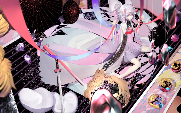 HD anime desktop wallpaper featuring Diamond from Land of the Lustrous, showcasing vibrant colors and intricate details in a dynamic fantasy setting.